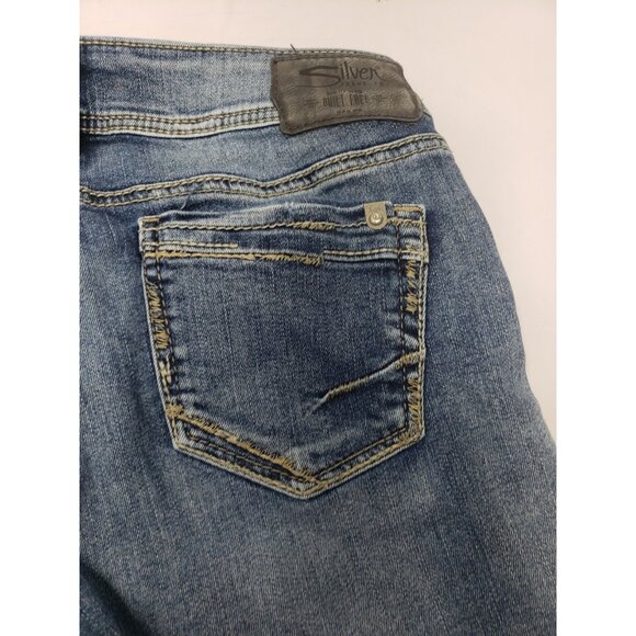 Silver Jeans Co. Elyse Skinny Ankle Size W25/L27 Medium Wash Denim Blue Jeans - Picture 13 of 16